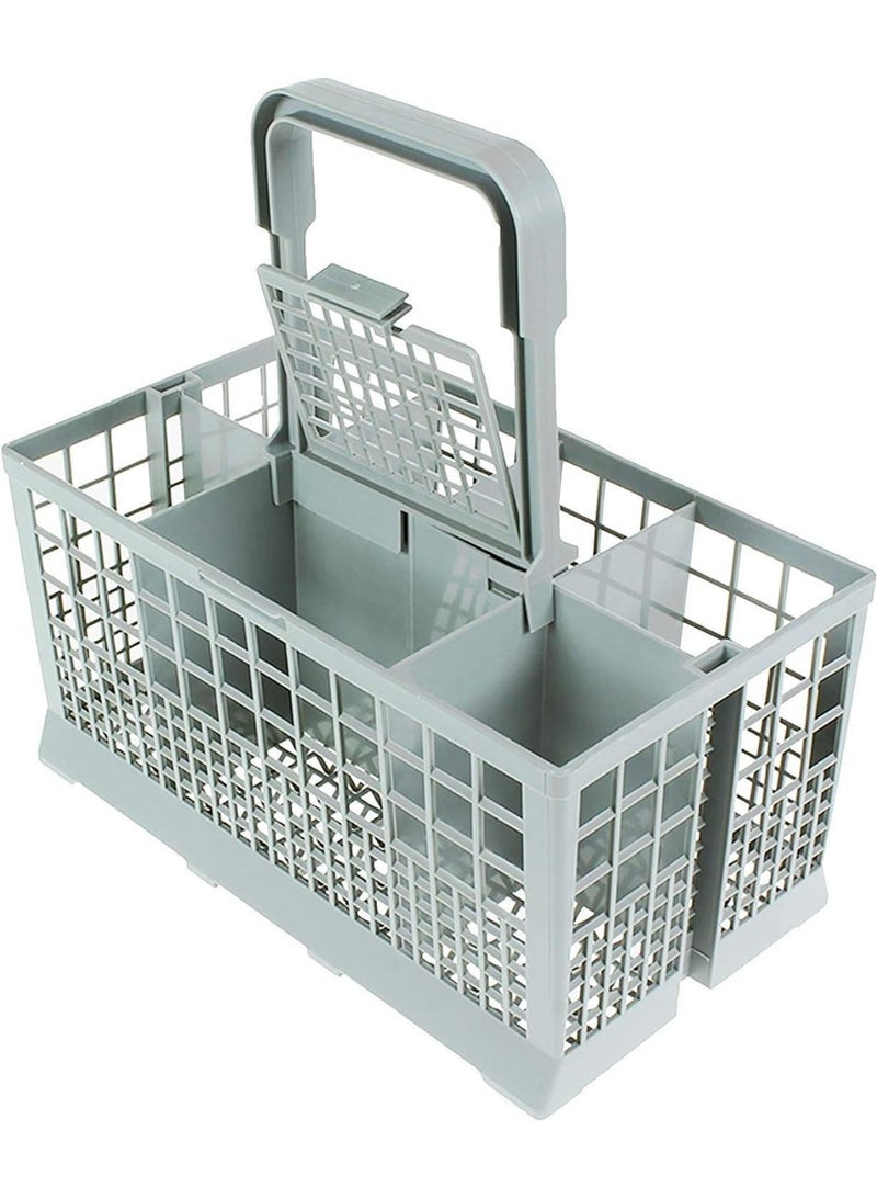 حامل ملعقة وسكاكين من الفضة لغسالة الصحون باللون الرمادي، ارتفاع 4 7/8 بوصة - Image 1